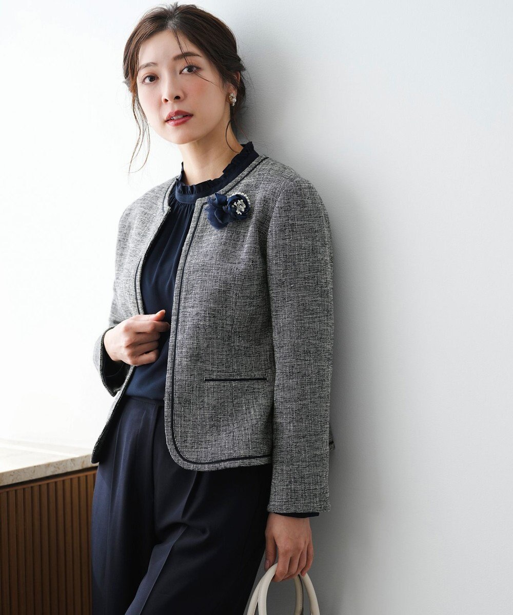 ANY SIS L ライトストレッチ ツイード ジャケット 