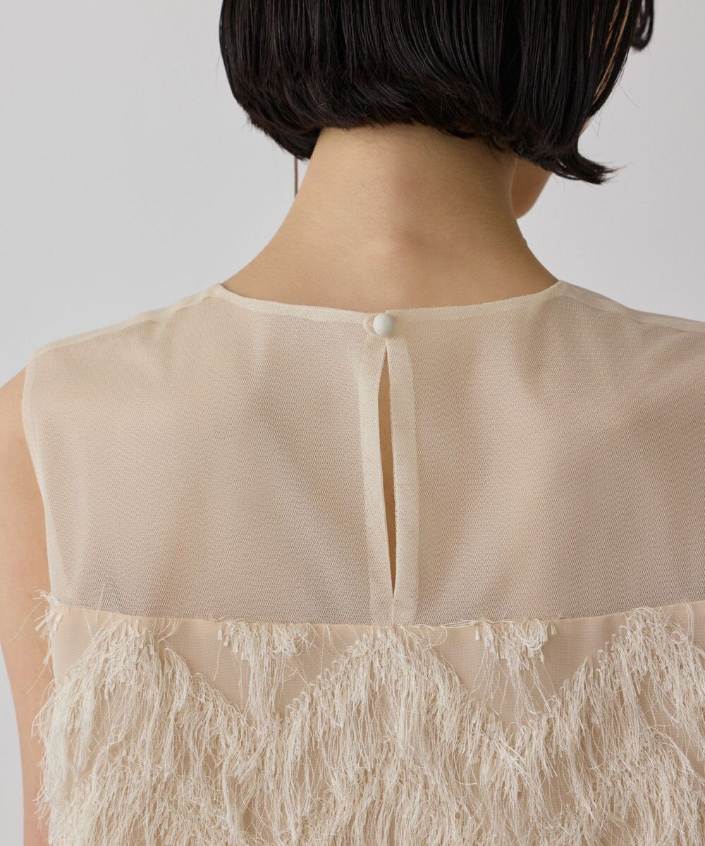 GRACE CONTINENTAL シアーフリンジノースリーブ 