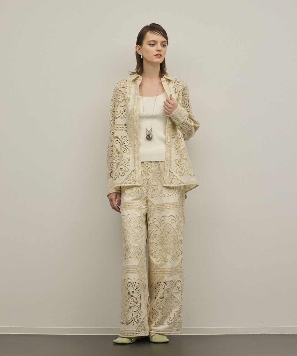 GRACE CONTINENTAL パネル刺繍パンツ 