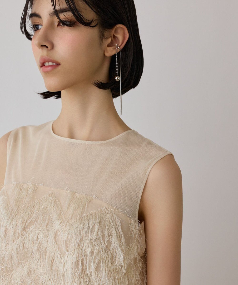 GRACE CONTINENTAL シアーフリンジノースリーブ 