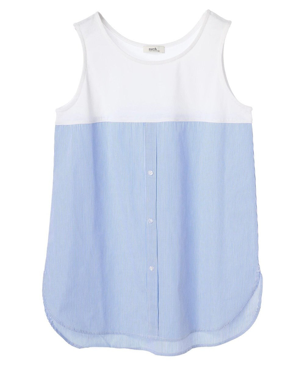 earth music&ecology ＳＥＴ２点カットプルオーバー＋シャツドッキングタンク 