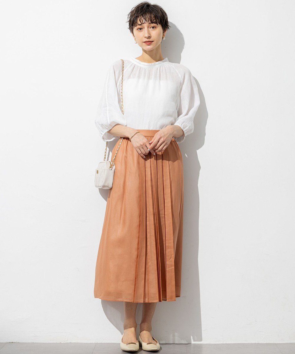 23区 S 【洗える】ソフトシアーフィルム タック スカート 