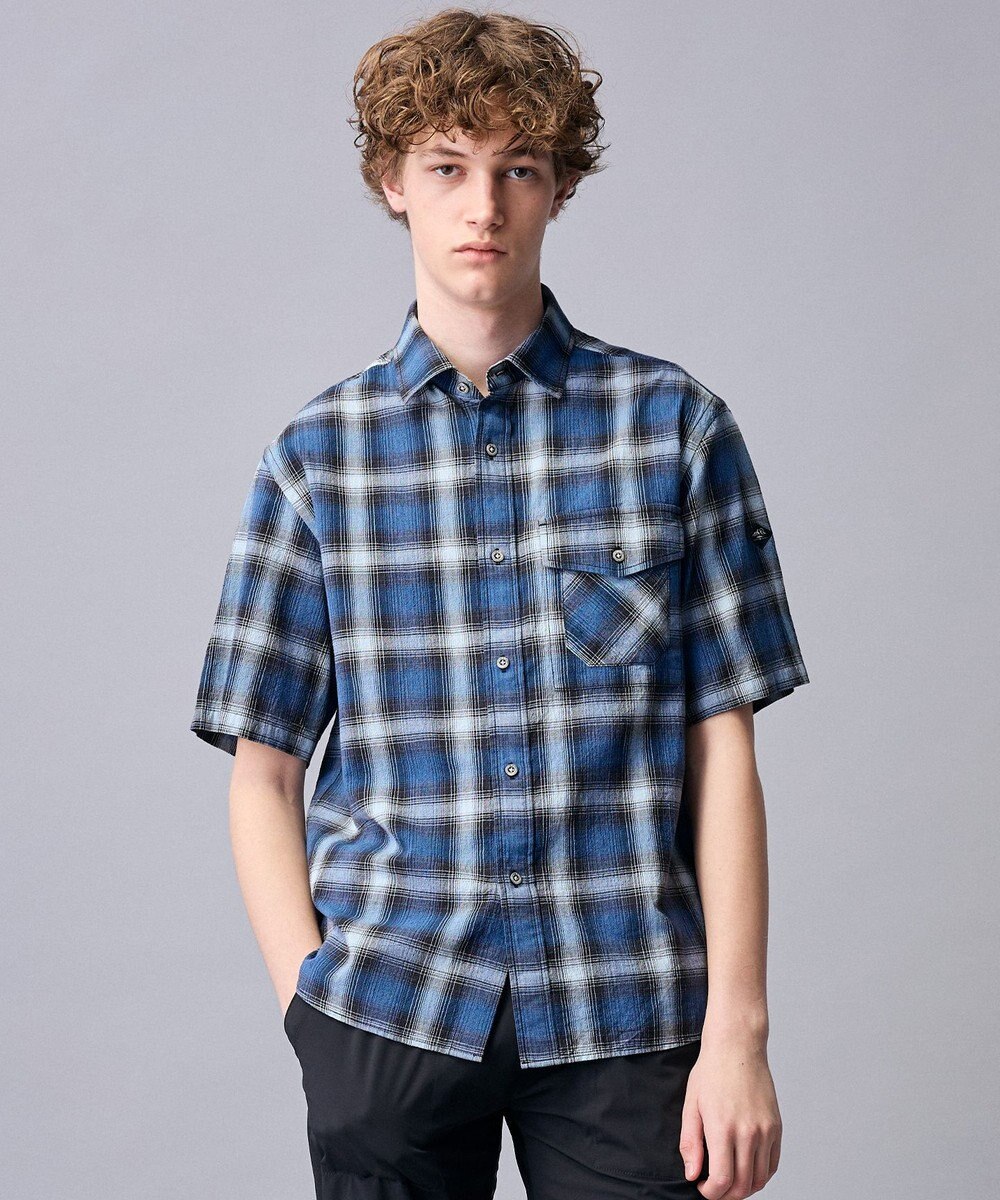 JOSEPH ABBOUD MOUNTAIN 【日本素材/ドライタッチ/軽量/オーガニックコットン】ドライチェック アウトドアシャツ 