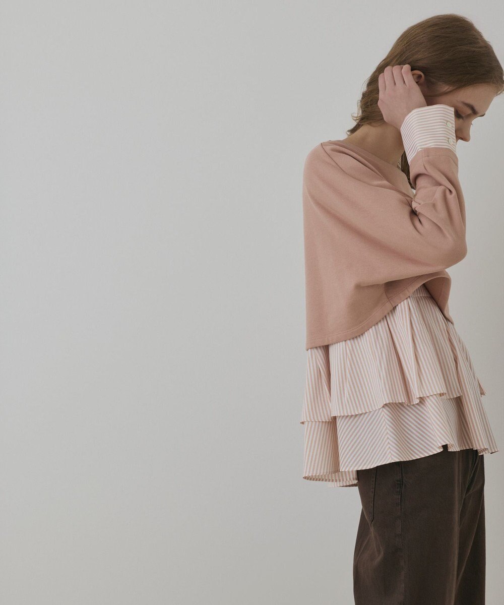 GRACE CONTINENTAL タックフリルヘムカットトップ 