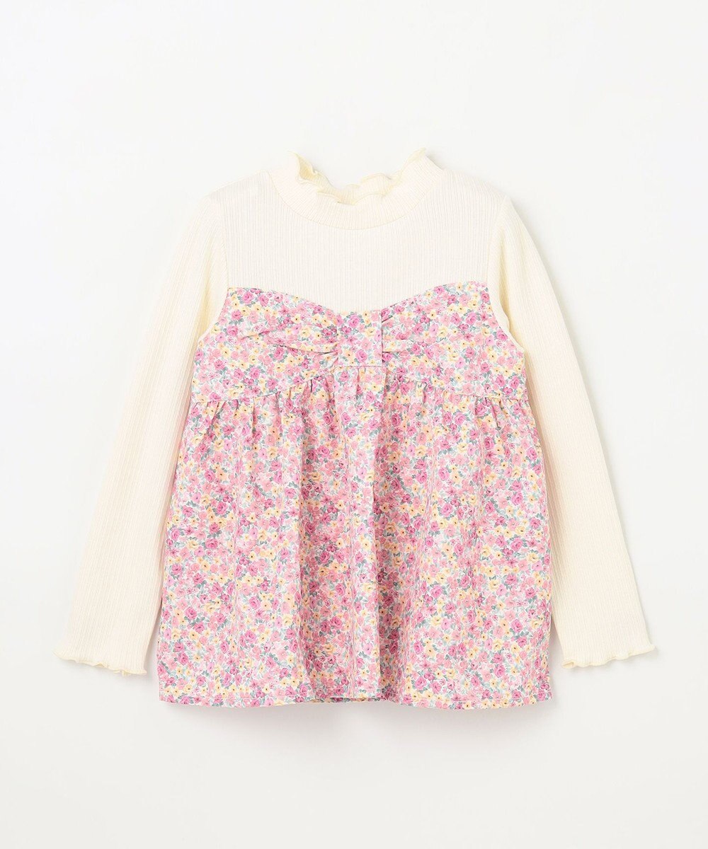 ANY KIDS ドッキング花柄カットソー 