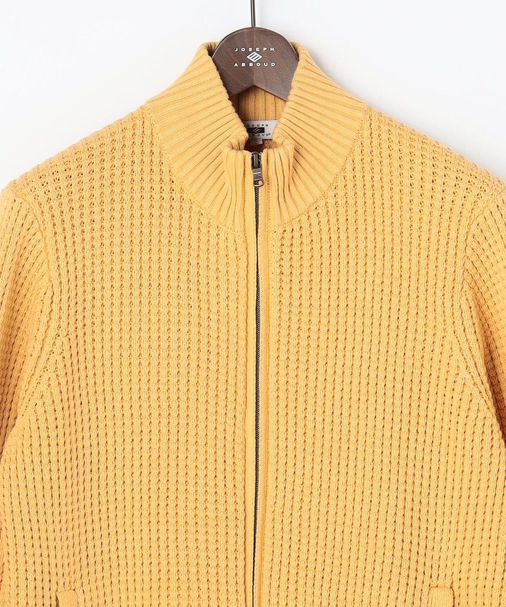 JOSEPH ABBOUD 【キングサイズ・3シーズン活躍する綿ブレンド】コットンアクリルバルキー ジップニット ブルゾン 