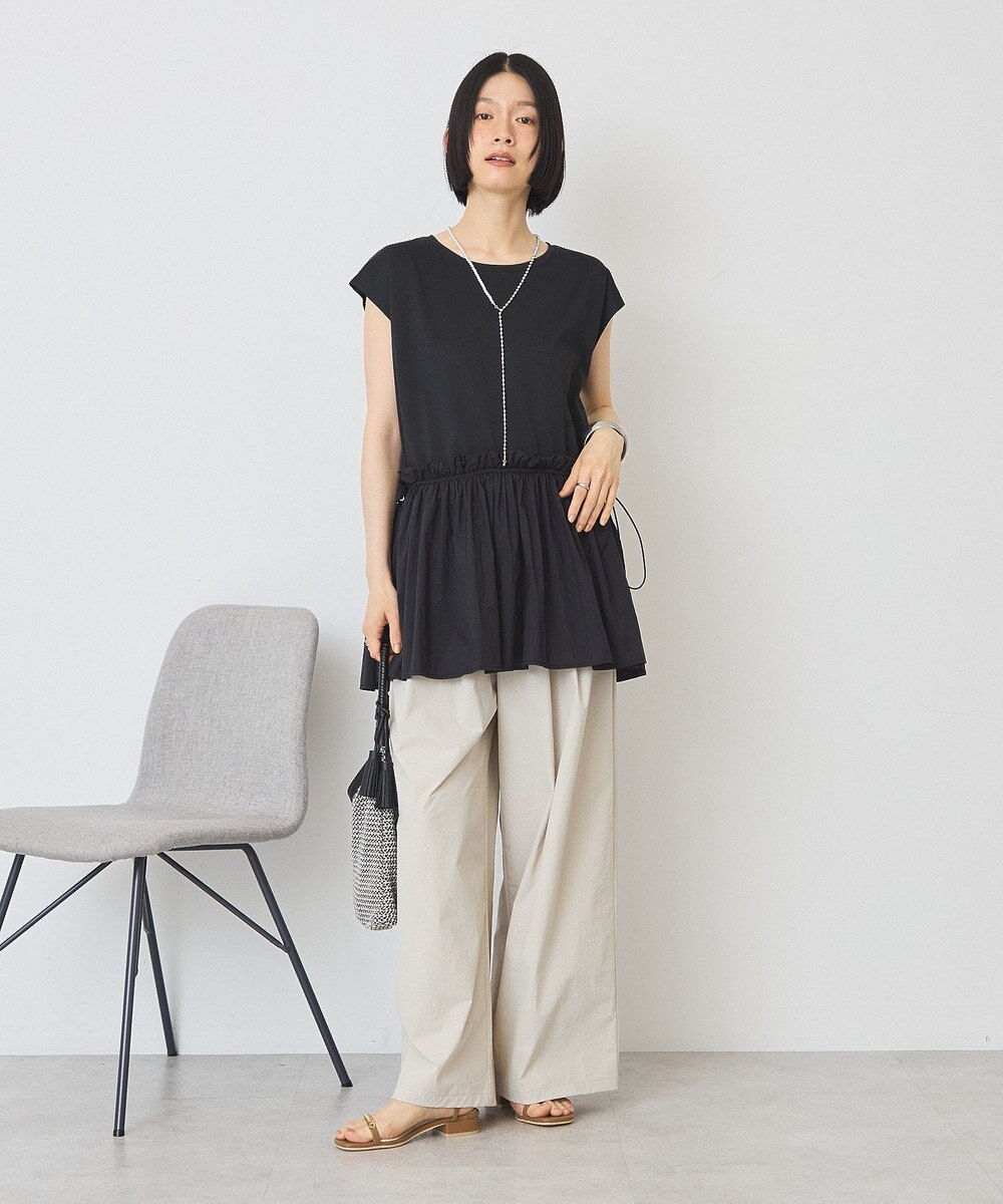 AMERICAN HOLIC 汗染み防止・異素材ペプラムプルオーバー 