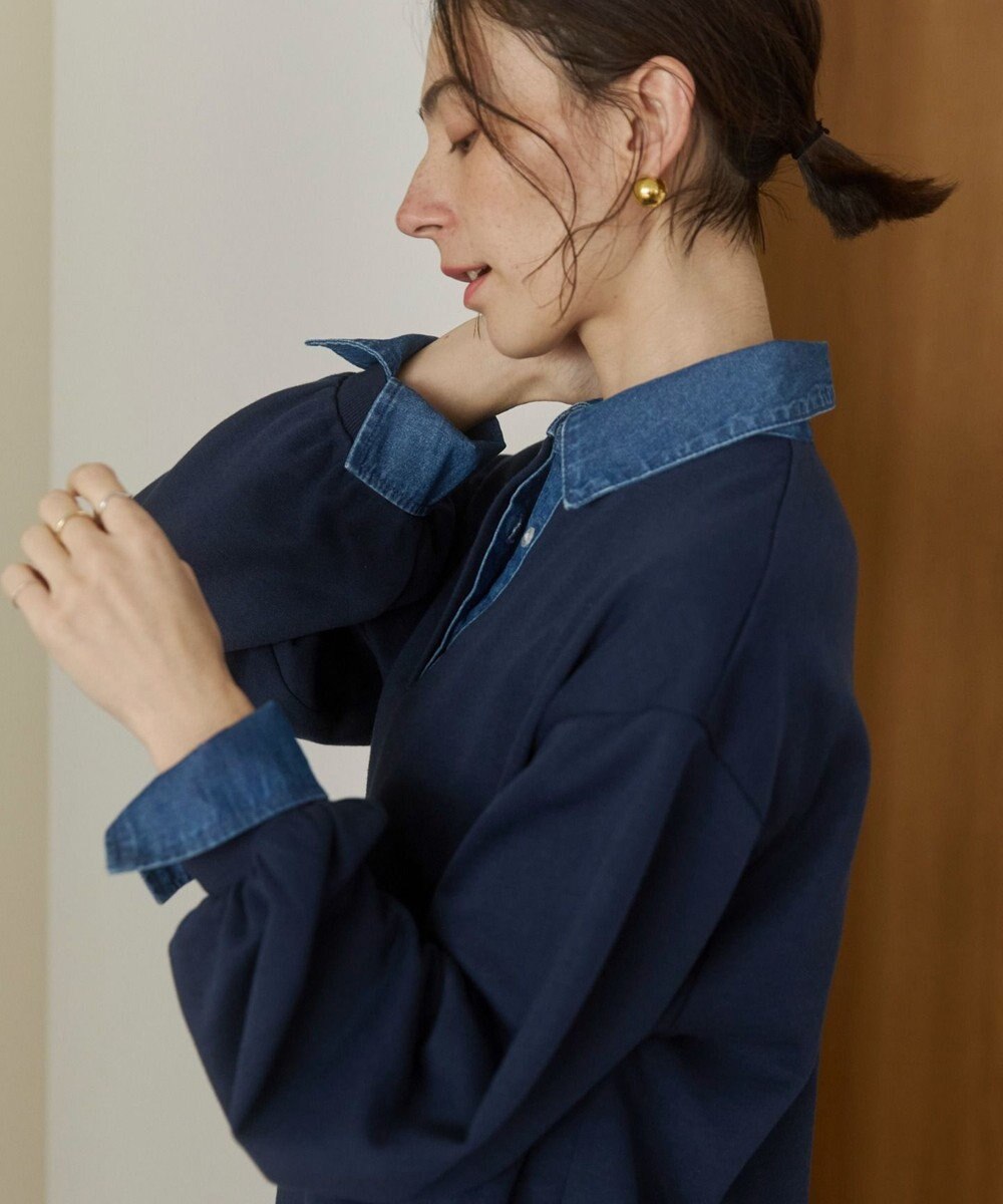 WEGO 【ANGIE VINTAGE】デニム襟スウェット 