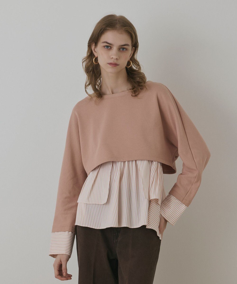 GRACE CONTINENTAL タックフリルヘムカットトップ 