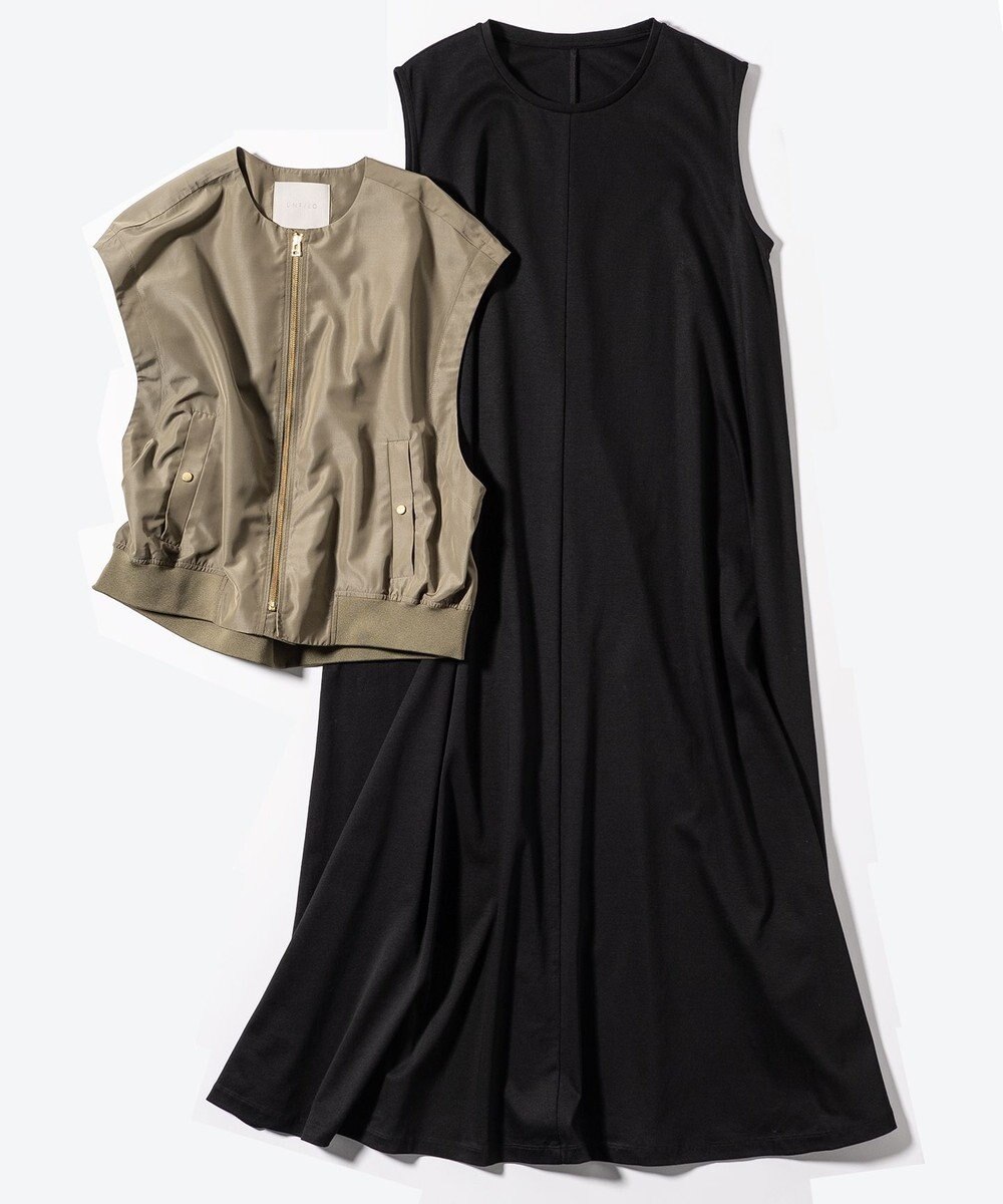 UNFILO 【STORY×UNFILOコラボ】MA-1ジレ付き ワンピース 