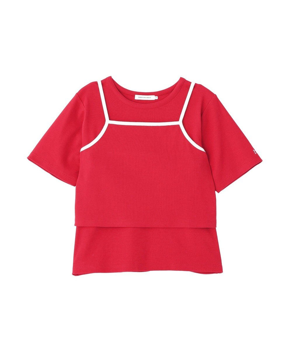 AMERICAN HOLIC 【2点セット】配色キャミ＋Tシャツ 