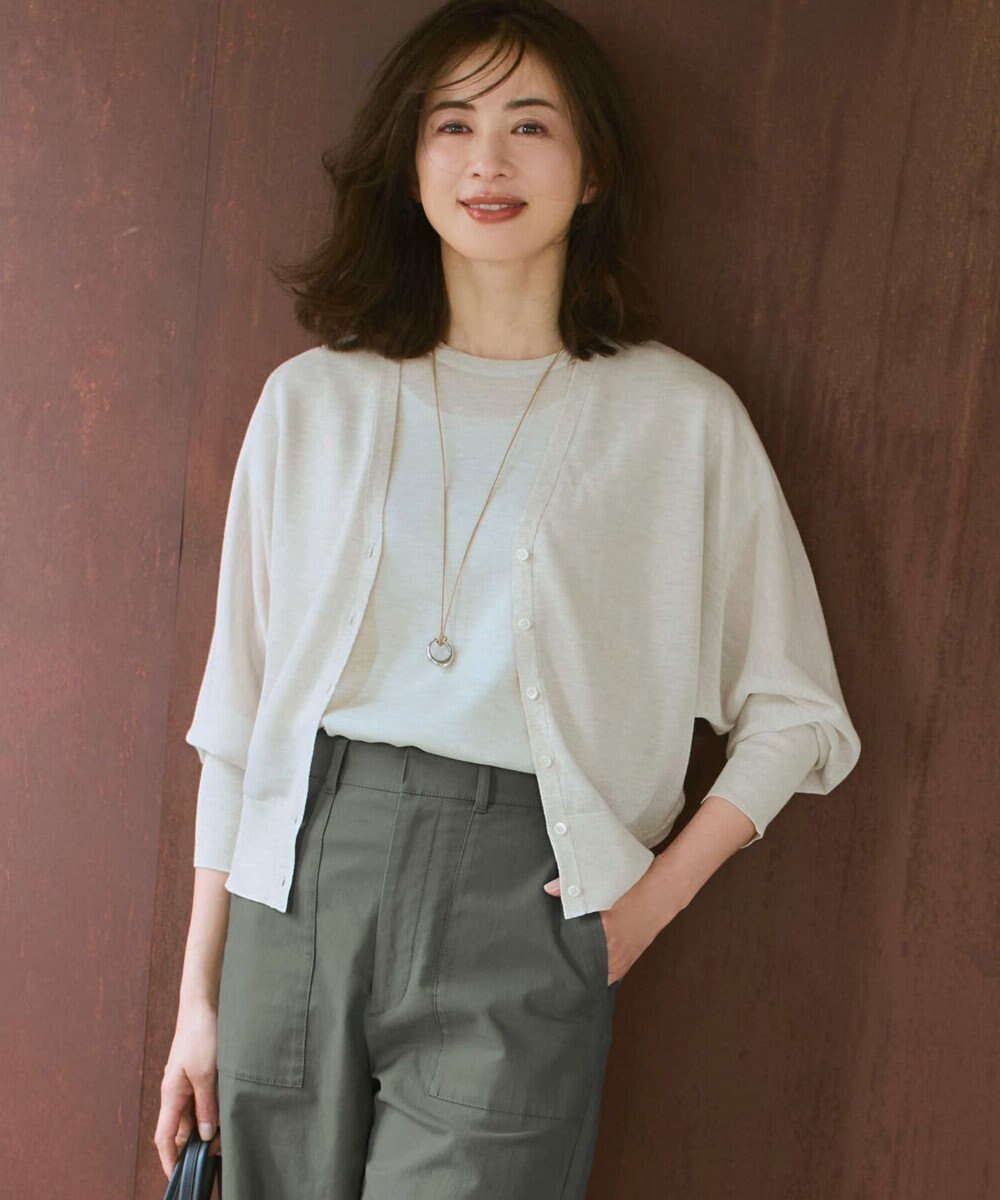 23区 【WEB&一部店舗限定カラーあり】シャイニーシアー ドルマンスリーブ カーディガン 