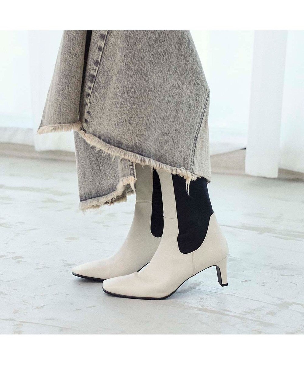 MODE ET JACOMO <MODE ET JACOMO>スクエアトゥサイドゴアブーツ 