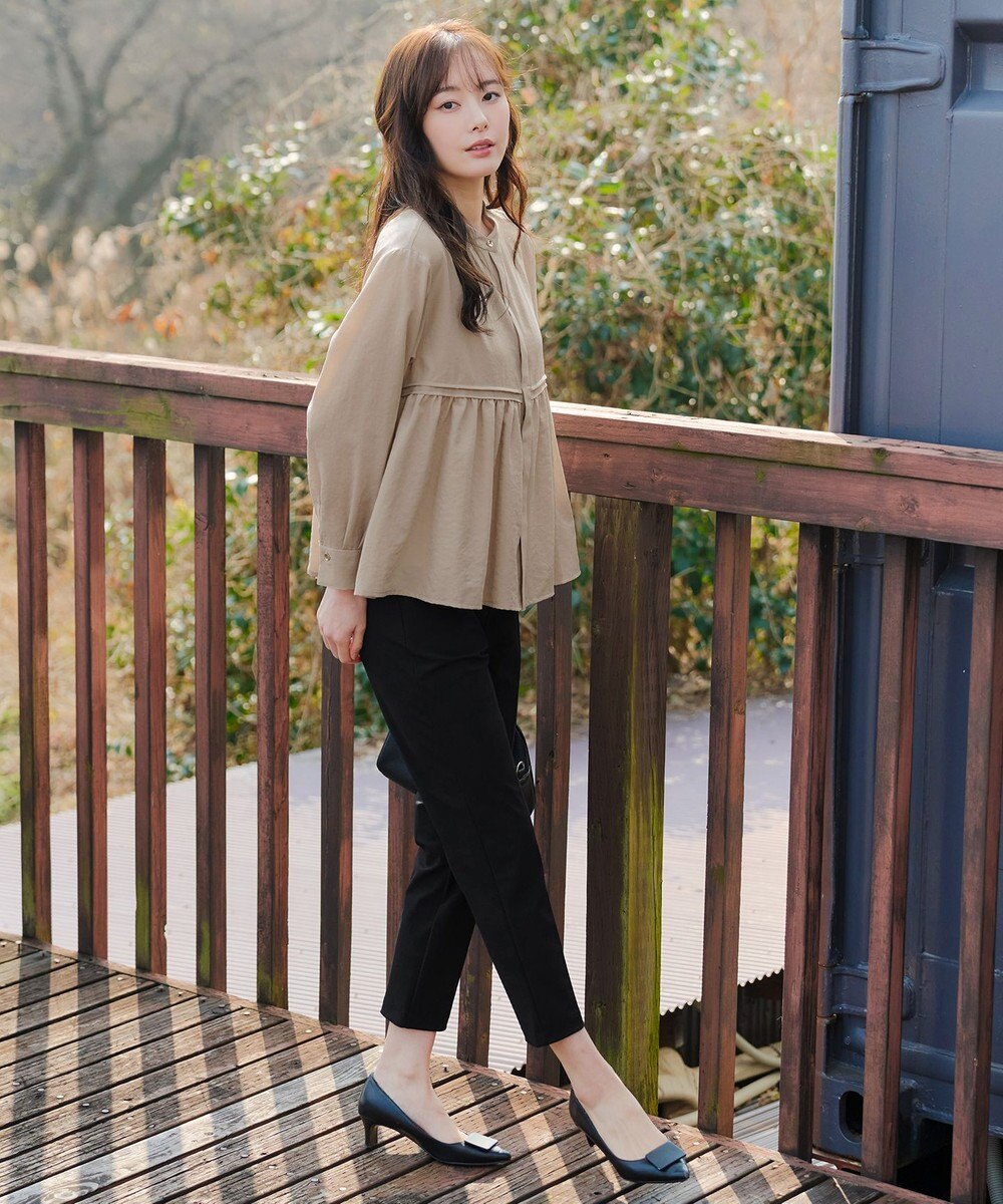 Tiaclasse 【洗える】ピンタックギャザーブラウス 