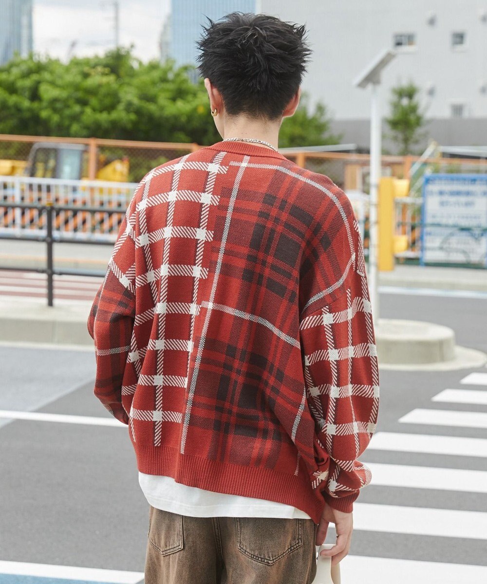 WEGO リラックスフィットパターンカーディガン 