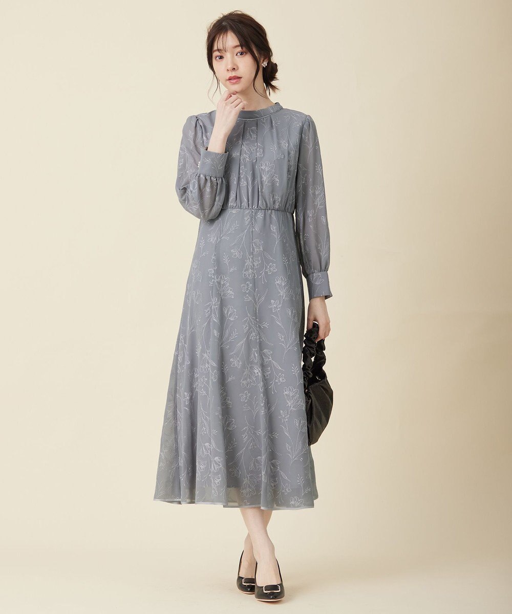 ANY SIS 【Lily Calin】ラインエンブロイダリー ドレス 