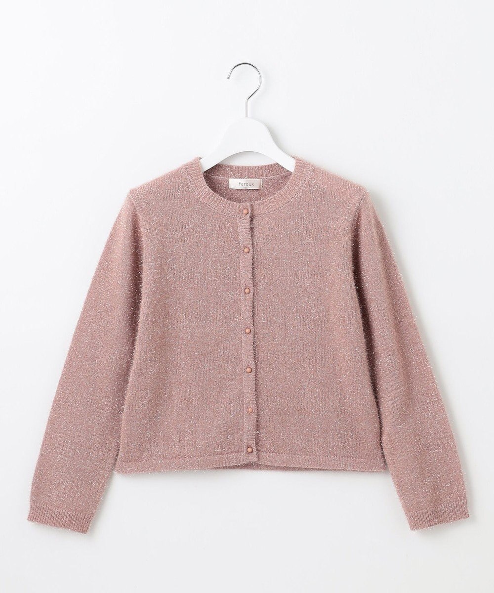 Feroux 【洗える】ラメシャギー カーディガン 
