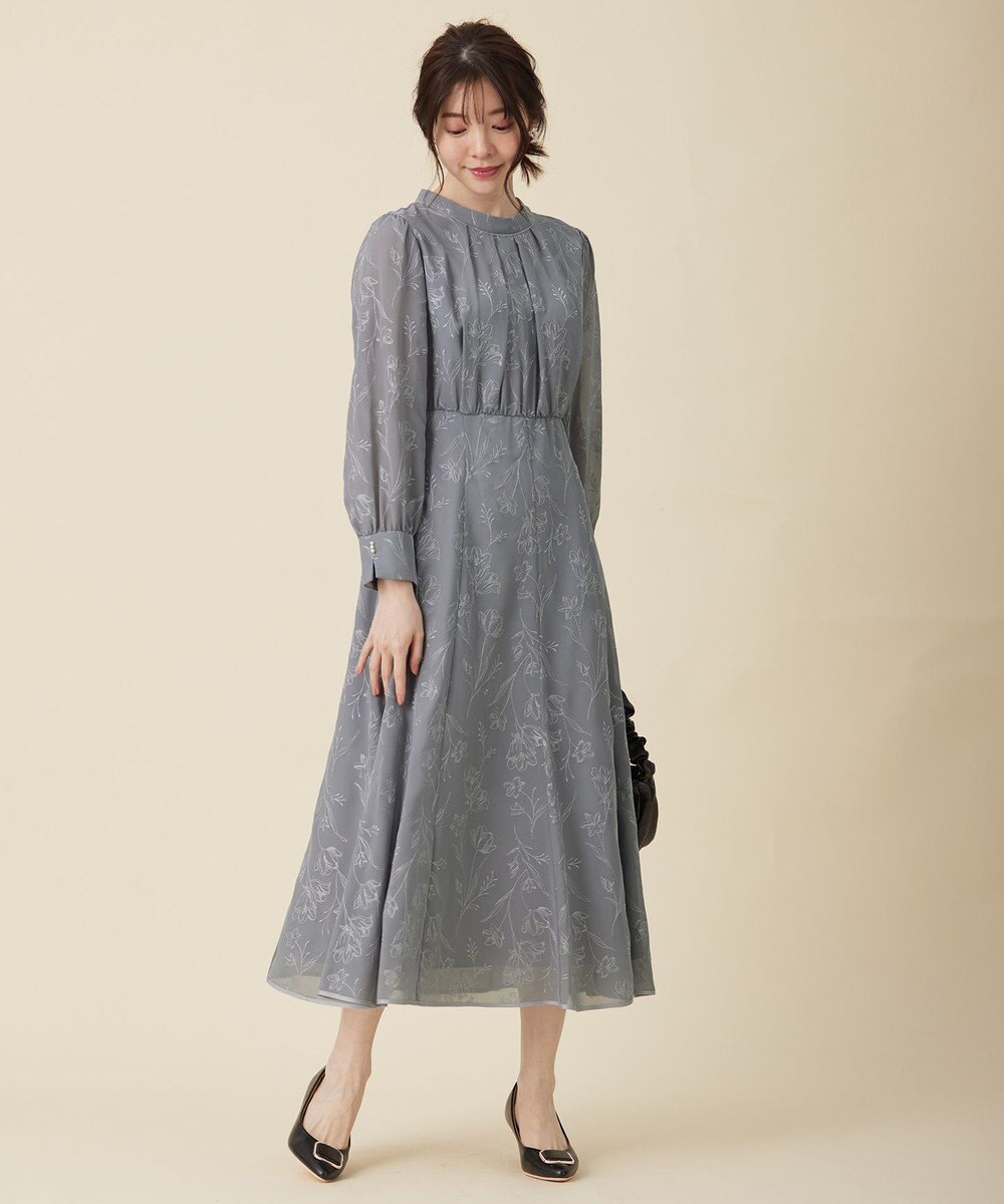 ANY SIS 【Lily Calin】ラインエンブロイダリー ドレス 