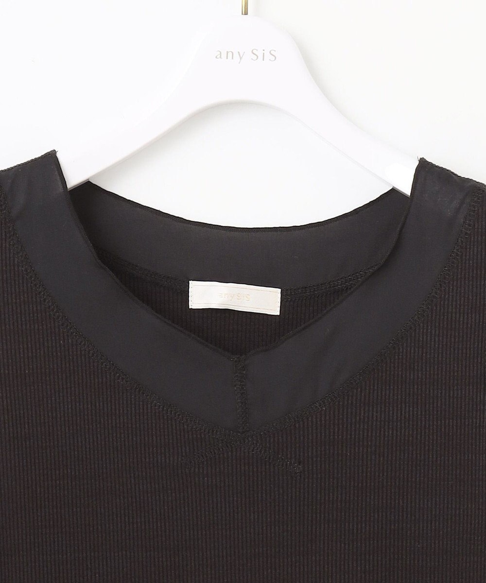 ANY SIS シアーコンビテレコ タンクトップ 