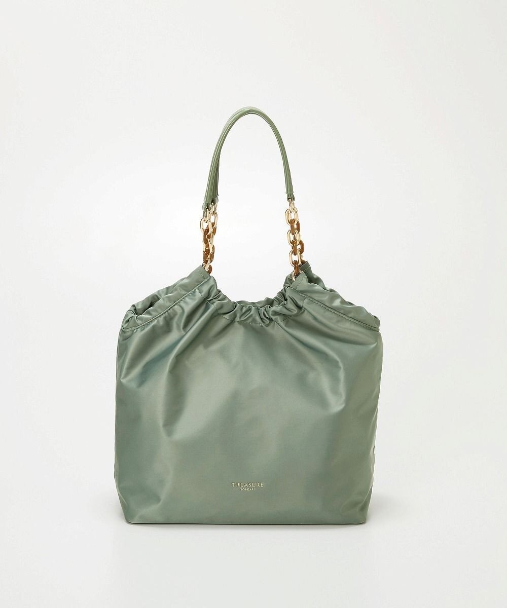 TOPKAPI 【TREASURE TOPKAPI】コンビチェーン ギャザー ナイロン トートバッグ 