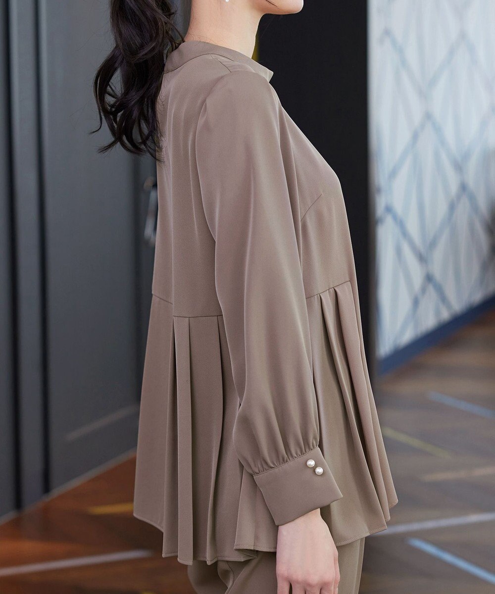 Tiaclasse 【ブラウス&パンツ2点セット】サイドプリーツブラウス×テーパードパンツ セットアップ 