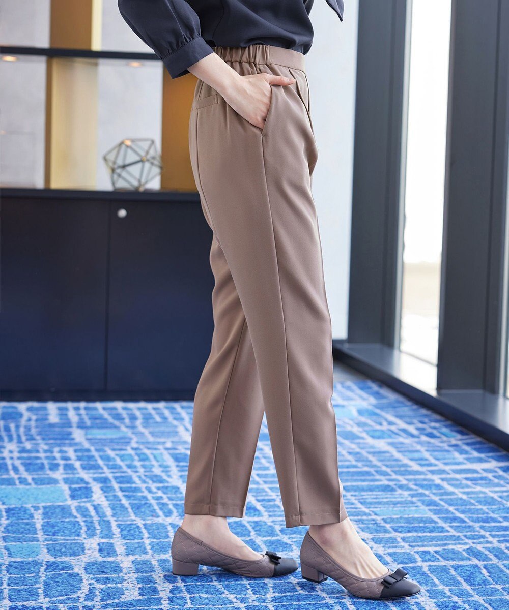Tiaclasse 【ブラウス&パンツ2点セット】サイドプリーツブラウス×テーパードパンツ セットアップ 
