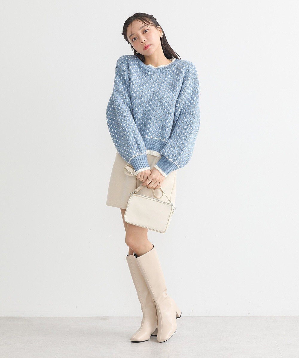 earth music&ecology ポコポコジャガードニットプルオーバー 