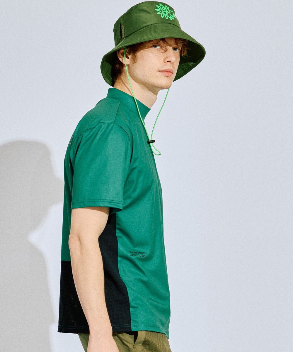 PW CIRCULUS 【吸水速乾 / UV遮蔽率96.3% UVカット / ストレッチ】【MEN】メッシュコンビモックネックT ゴルフ 