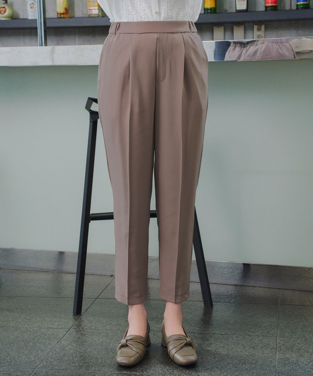 Tiaclasse 【ブラウス&パンツ2点セット】サイドプリーツブラウス×テーパードパンツ セットアップ 