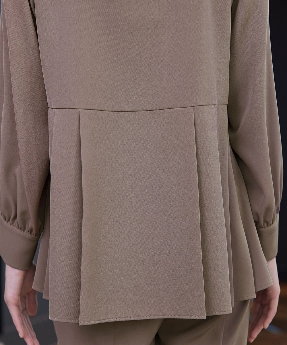 Tiaclasse 【ブラウス&パンツ2点セット】サイドプリーツブラウス×テーパードパンツ セットアップ 