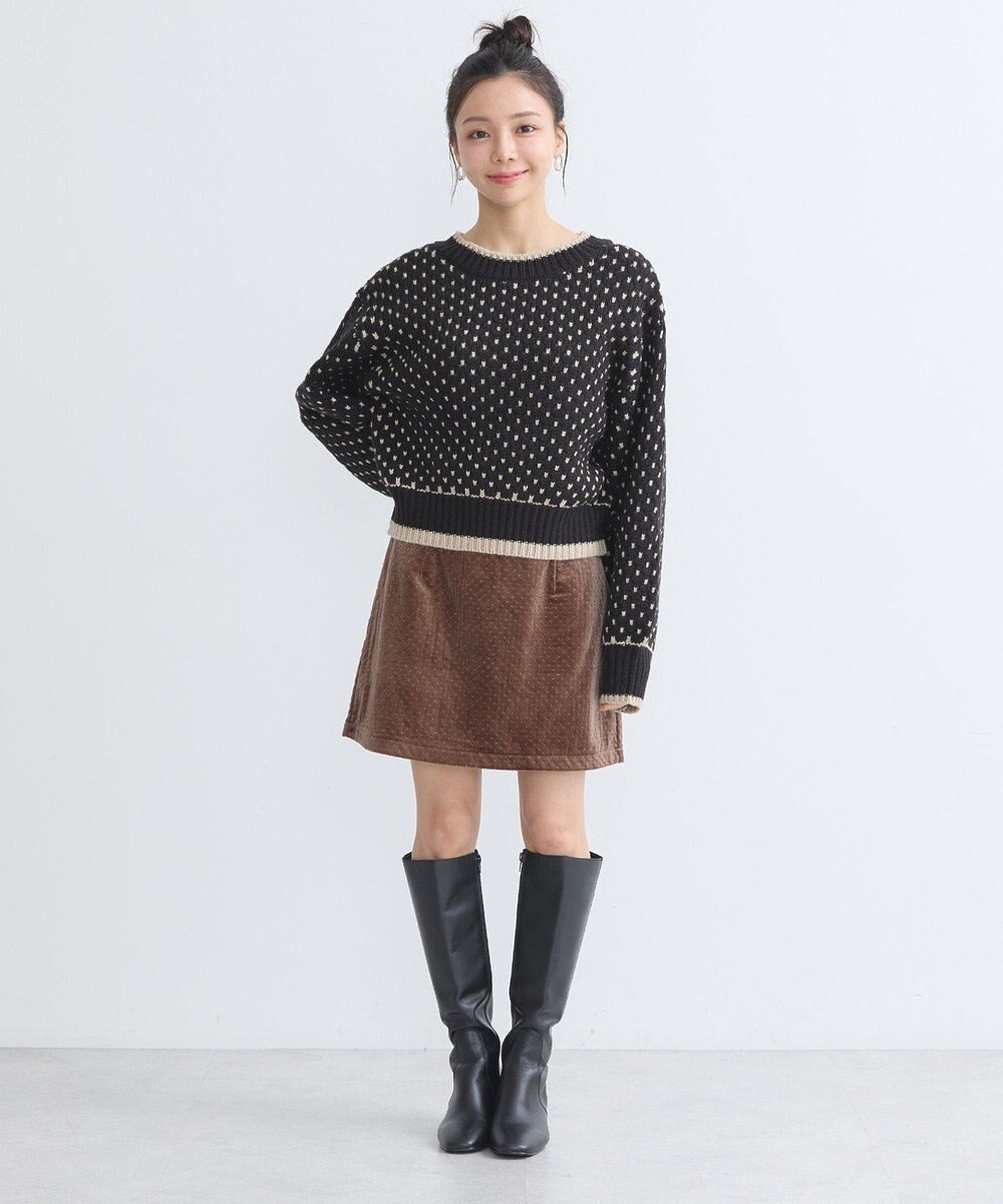 earth music&ecology ポコポコジャガードニットプルオーバー 