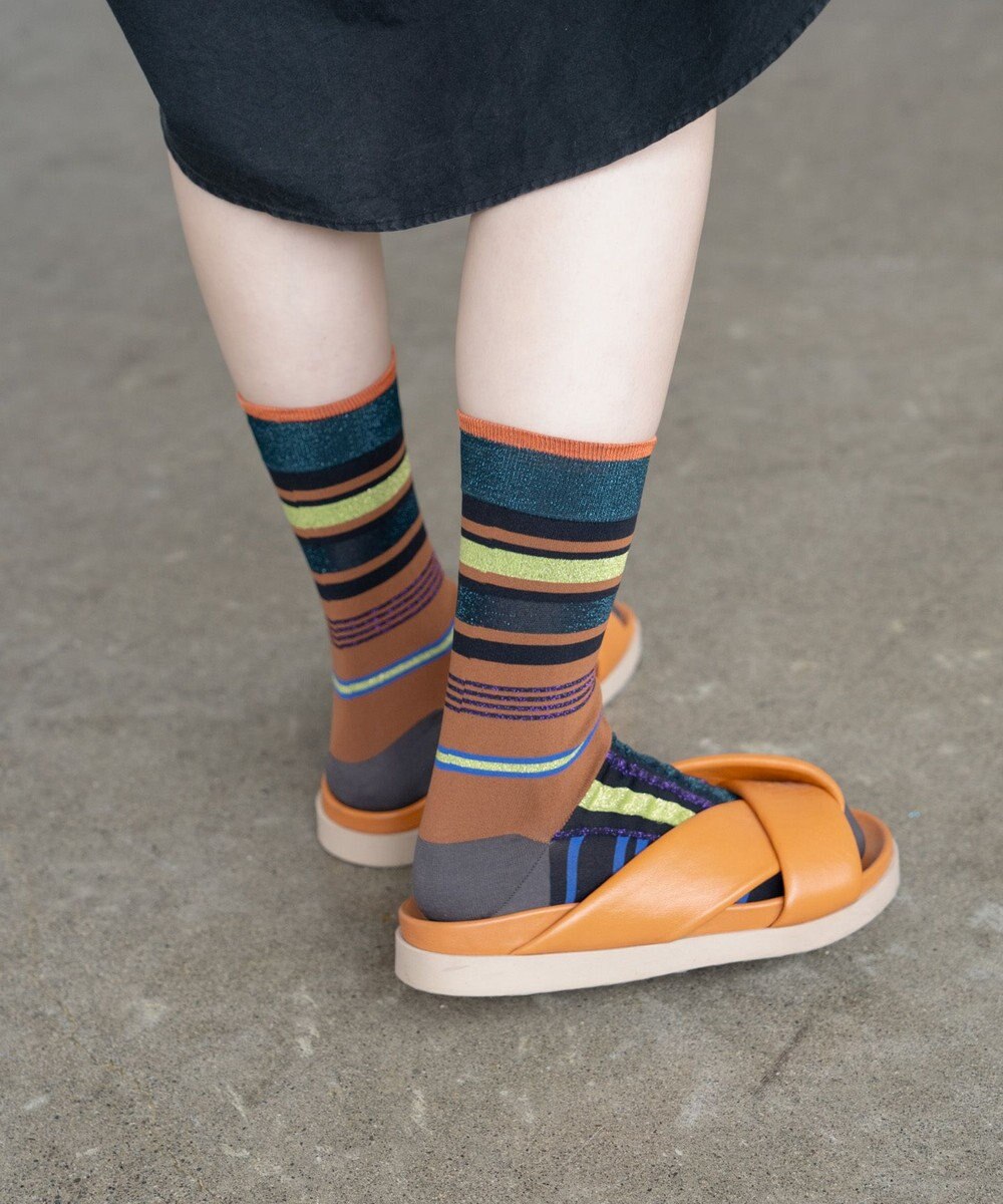 COQ HORIZON ラメボーダーソックス 