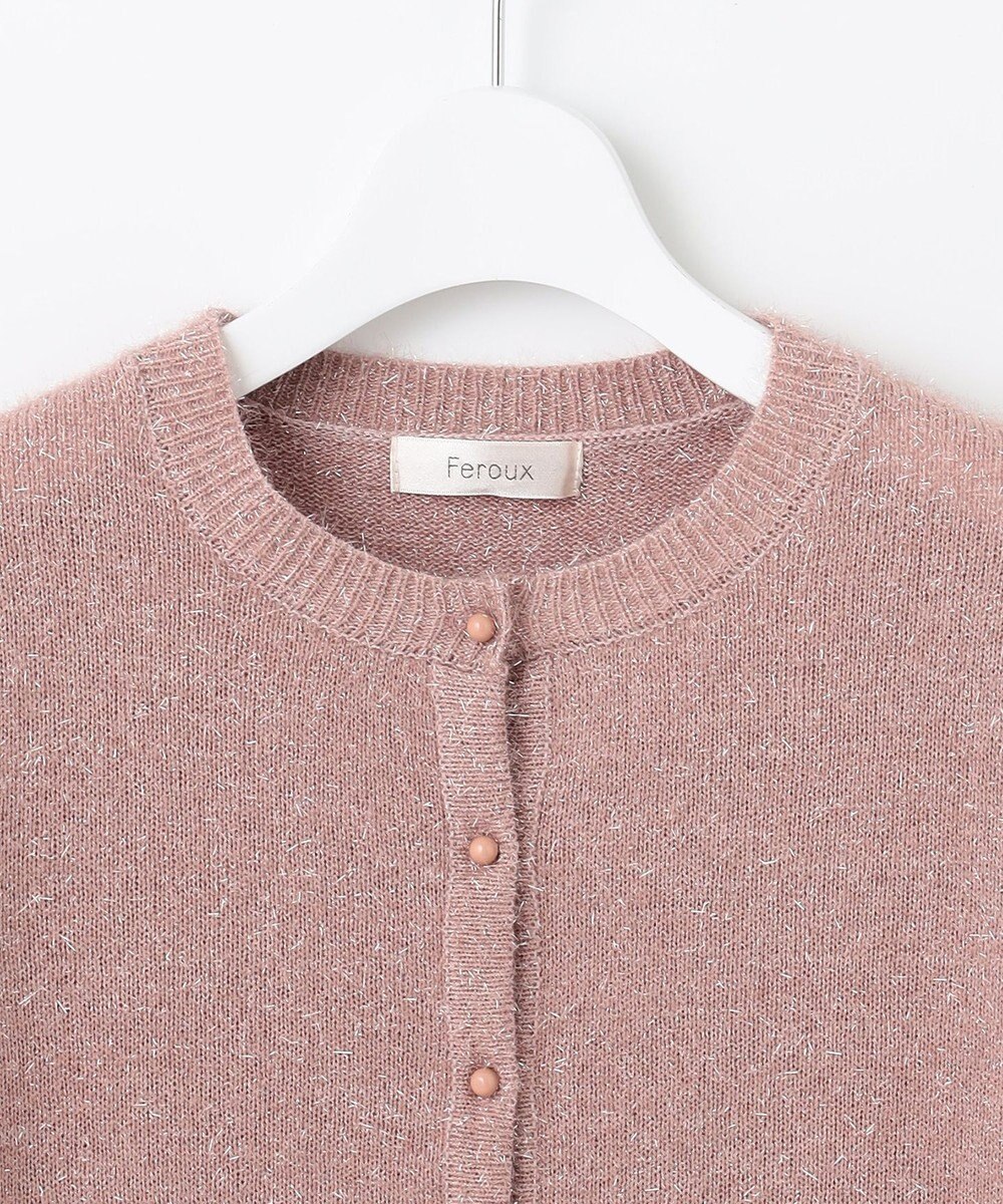 Feroux 【洗える】ラメシャギー カーディガン 