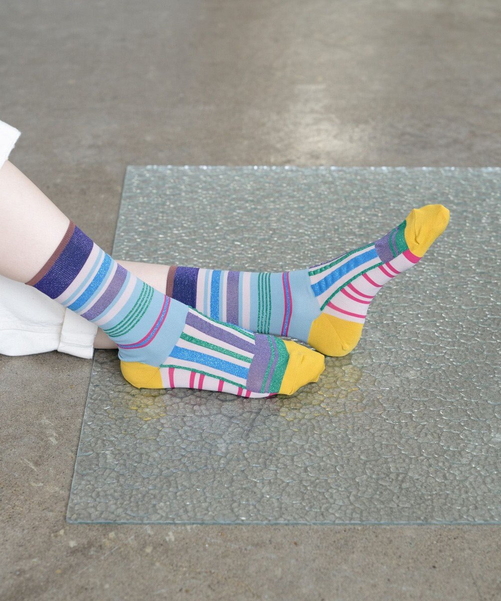 COQ HORIZON ラメボーダーソックス 