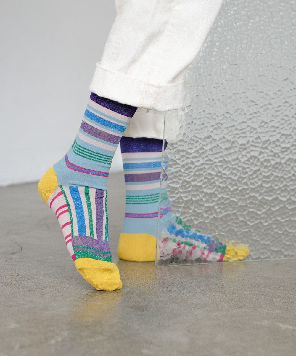 COQ HORIZON ラメボーダーソックス 