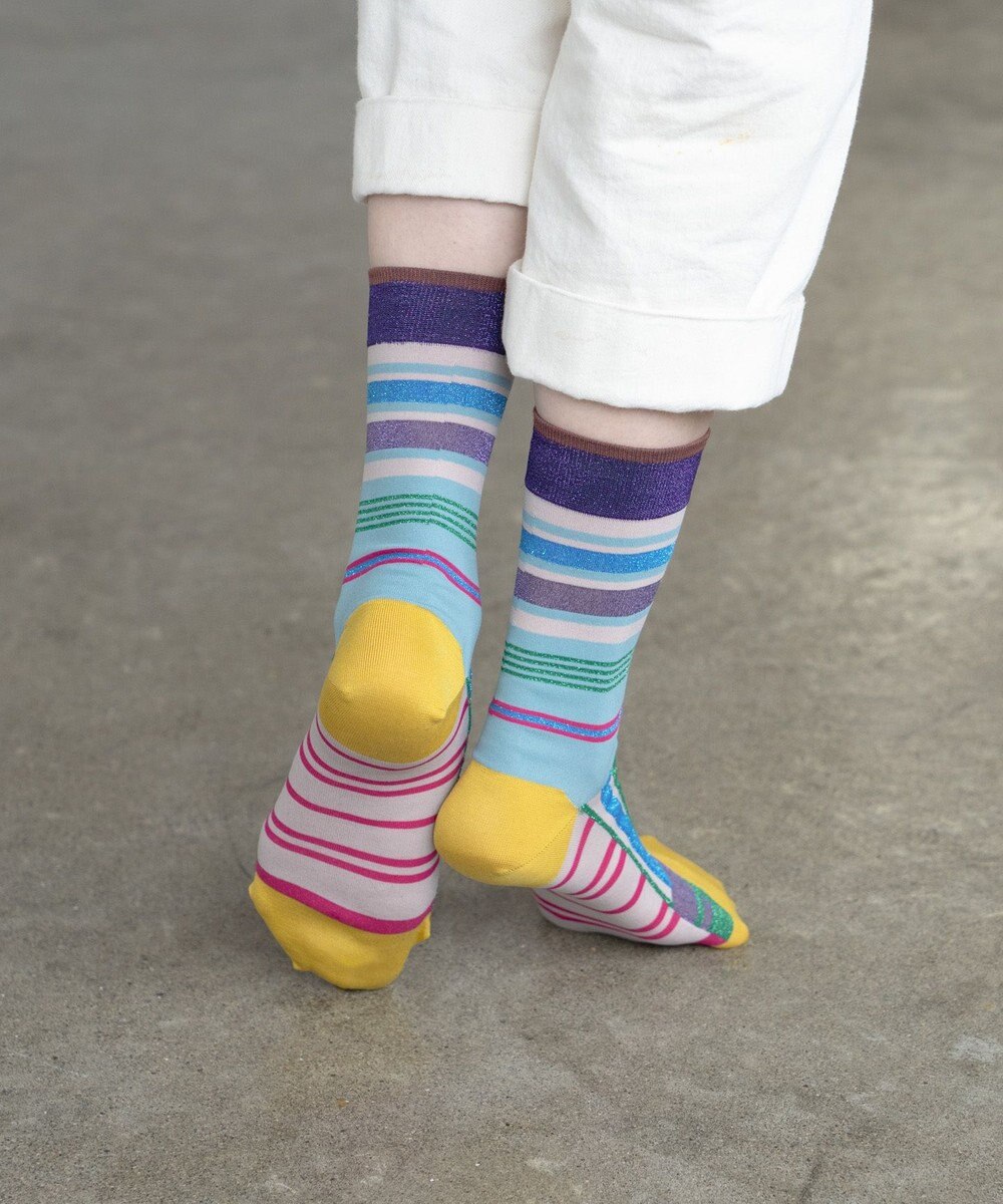 COQ HORIZON ラメボーダーソックス 