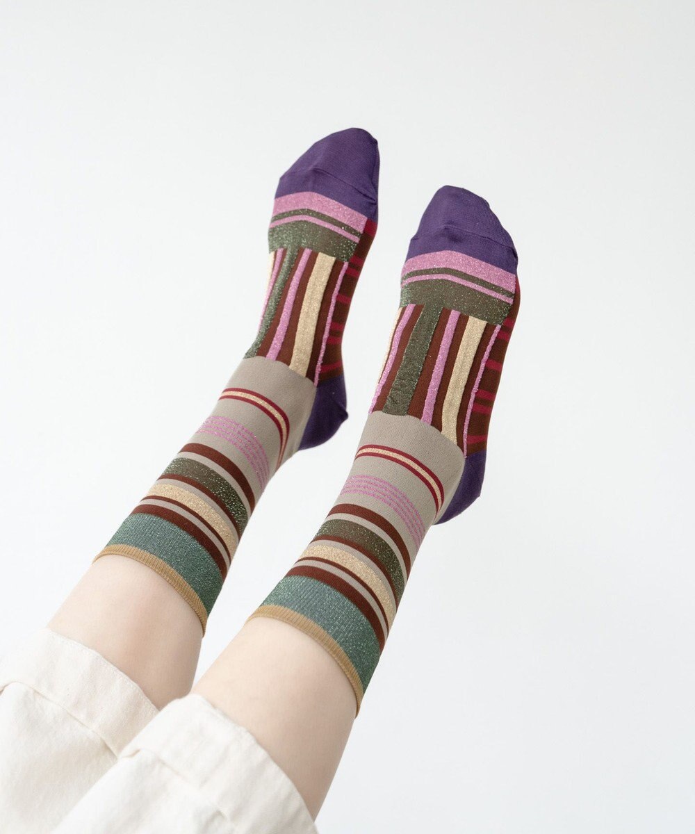 COQ HORIZON ラメボーダーソックス 