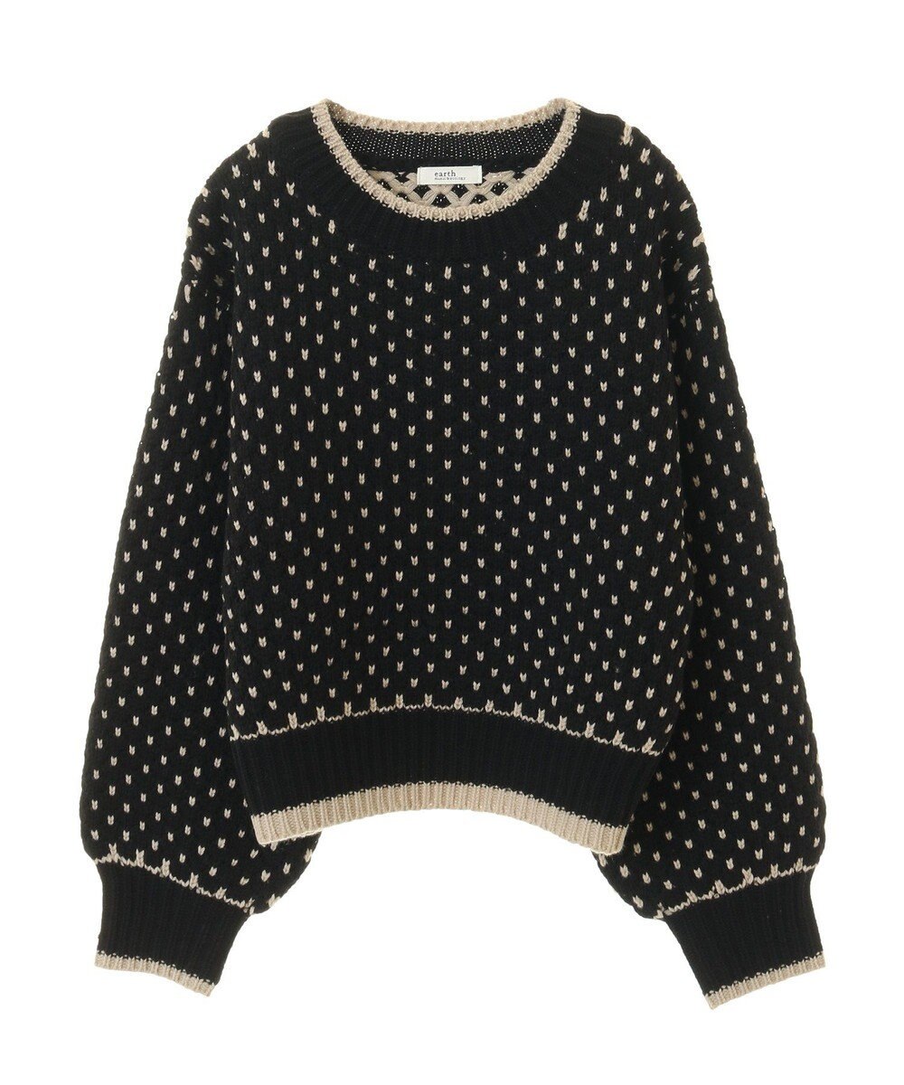 earth music&ecology ポコポコジャガードニットプルオーバー 