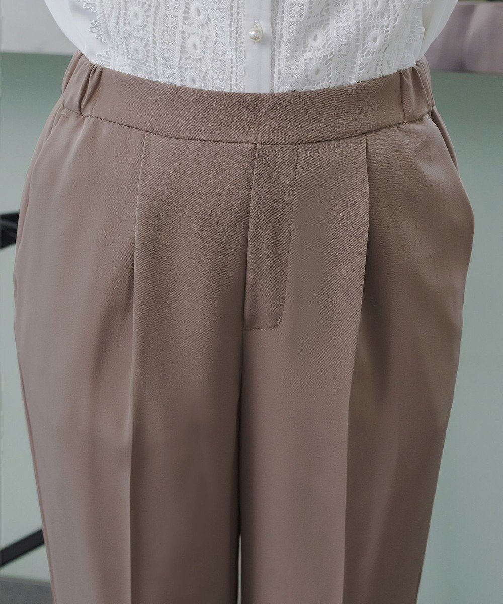 Tiaclasse 【ブラウス&パンツ2点セット】サイドプリーツブラウス×テーパードパンツ セットアップ 