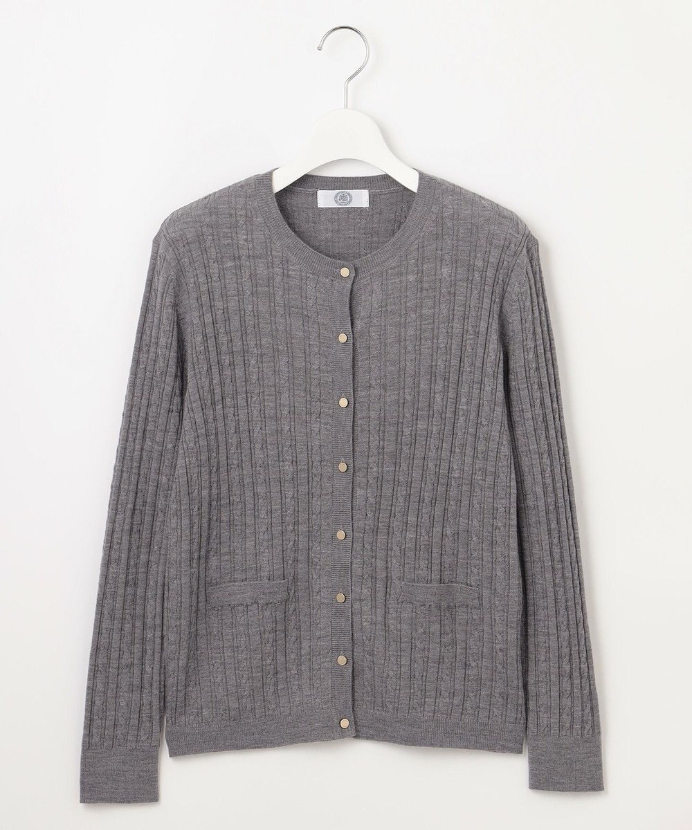 J.PRESS LADIES 【洗える】KNIT BASIC クルーネック カーディガン 