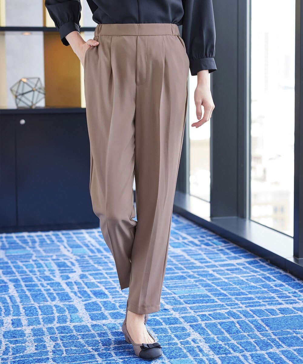 Tiaclasse 【ブラウス&パンツ2点セット】サイドプリーツブラウス×テーパードパンツ セットアップ 