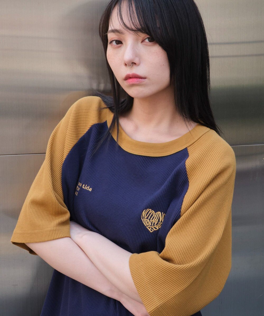 WEGO 【ユニセックス着用ITEM/MLサイズ展開】ワッフルラグランT（SS） 