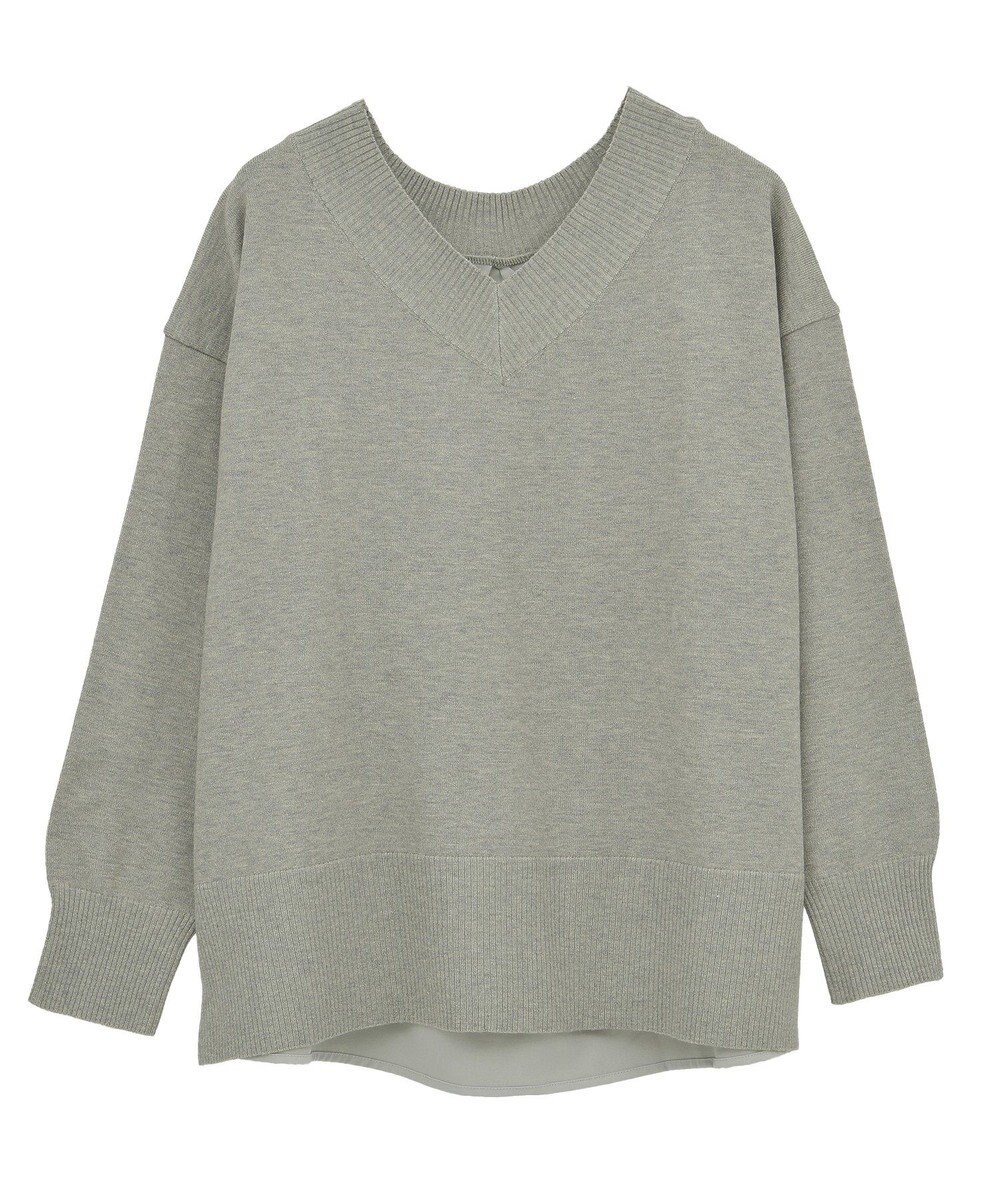 Green Parks 異素材切替ニットチュニック 