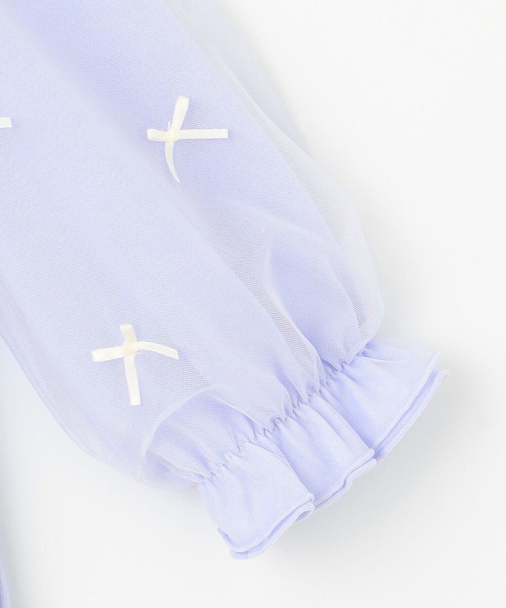 ANY KIDS リボン×チュール 七分袖Tシャツ 