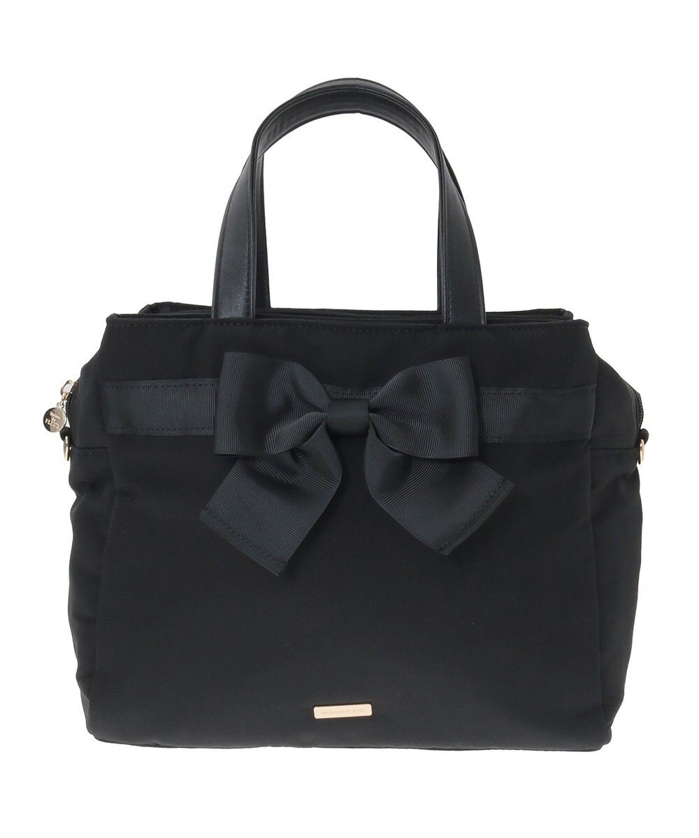 Maison de FLEUR グログランリボン3ルーム2Wayトートバッグ 