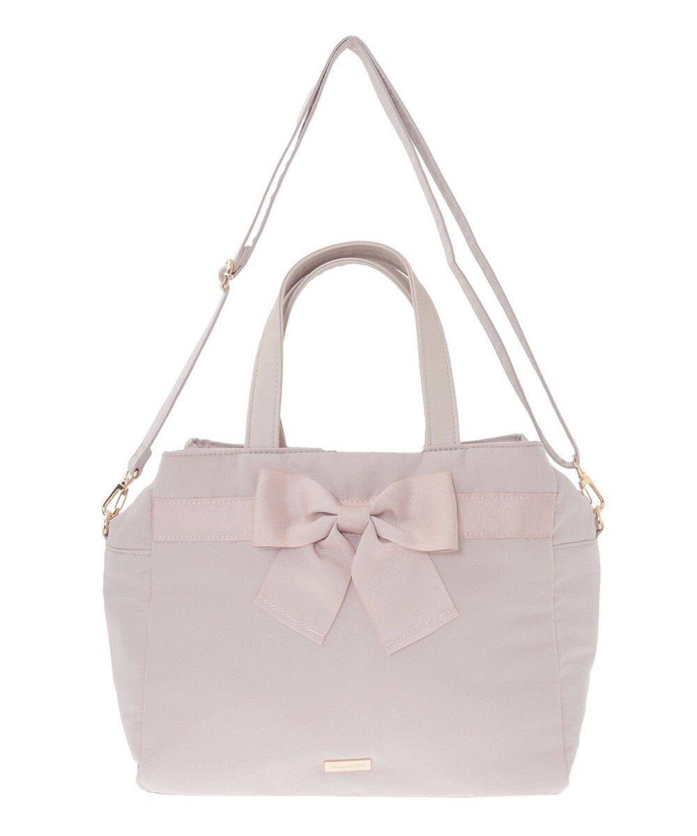 Maison de FLEUR グログランリボン3ルーム2Wayトートバッグ 