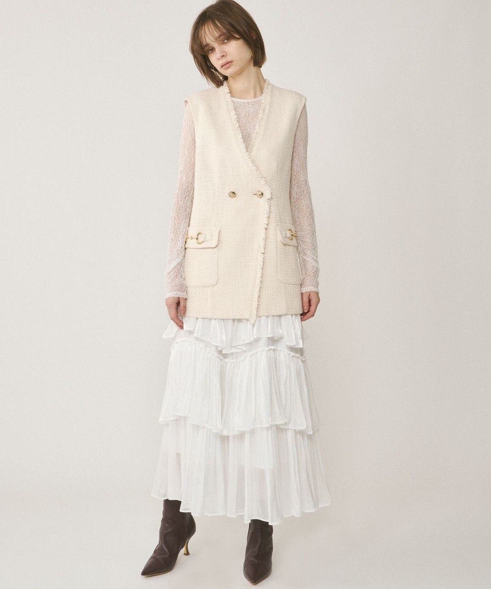 GRACE CONTINENTAL ルーズツイードジレジャケット 