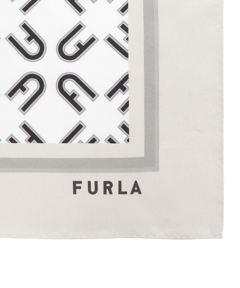 MOONBAT FURLA シルク100% モノグラム柄 スクエアスカーフ 