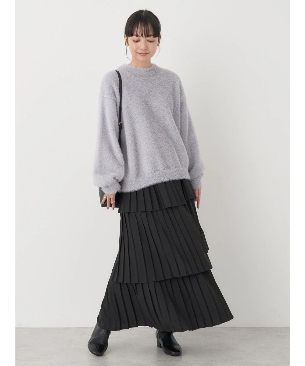 earth music&ecology ミックスプリーツティアードスカート 