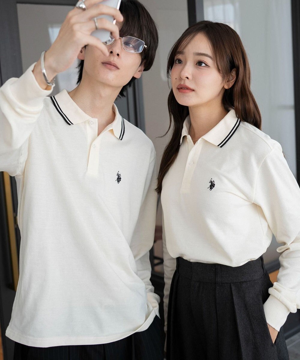 WEGO 【25年秋冬新作/ユニセックスITEM/SMLサイズ展開】別注USPOLOラインポロシャツ（長袖） 